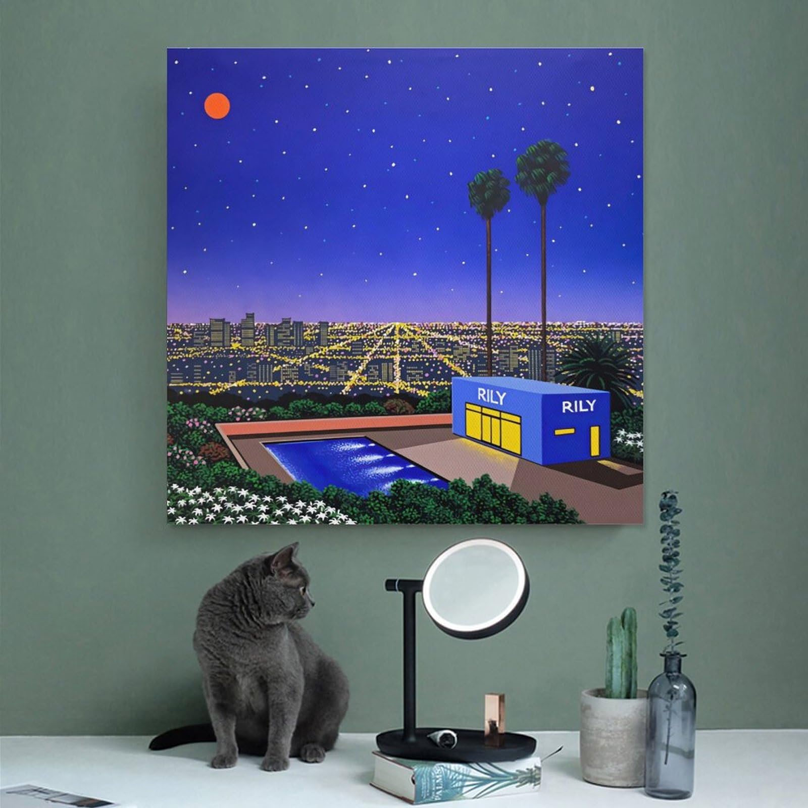 Amazon.co.jp: アートワーク イラストレーター 永井博 ポスター クール