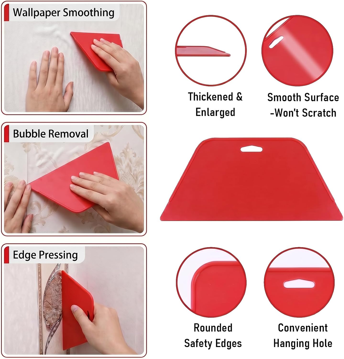 Clay&Fire Peel and Stick Wallpaper Tools, Wallpaper Smoothing Tool Kit,8Pcs | Contact Paper Hanging Vinyl Backsplash Window Film