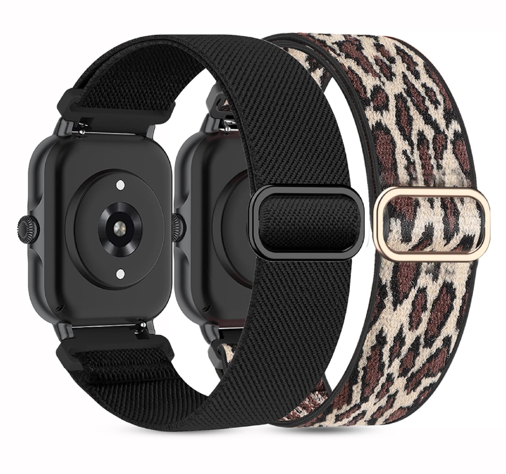 Photo 1 of 2 Pack Stretchy Nylon Watch Bands Compatible with Amazfit Bip U Pro/Bip 3/Bip/Bip Lite/Bip S/Bip S lite/Bip U/Bip 3 Pro. 20MM Loop Elastic Straps for Amazfit GTS/GTS 4/4 mini/GTS 2/2e/2 mini/GTR