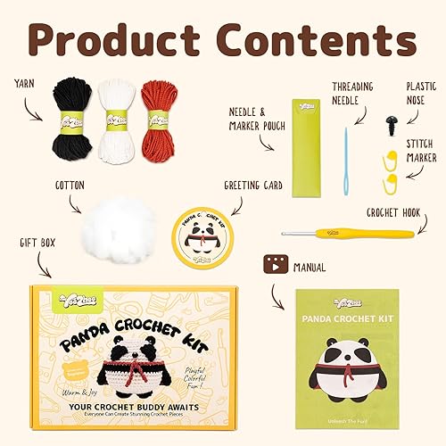 Vista 70 de Yeezhee Kit de ganchillo para principiantes, juego completo de iniciación de animales Amigurumi con tutoriales en video paso a paso, hilo y gancho