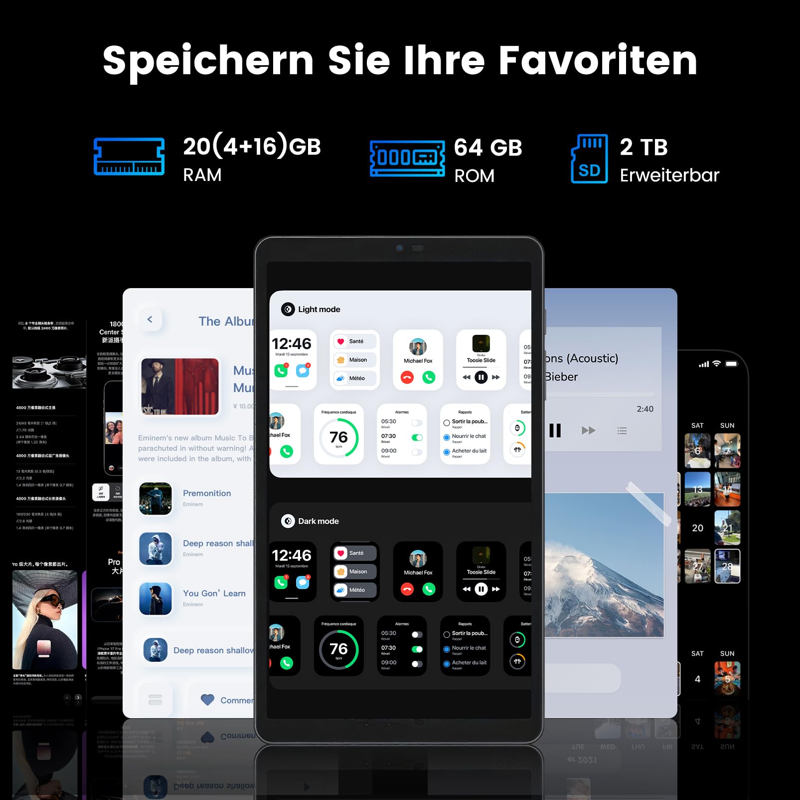 Azeyou F8 Mini Tablet 8,7 Zoll Android-Tablet 20 GB 64 GB GPS GMS 800 x 1340 IPS HD-Display | 20 GB RAM, IPS-HD-Display, Widevine L1, Wi-Fi 6, integriertes GPS