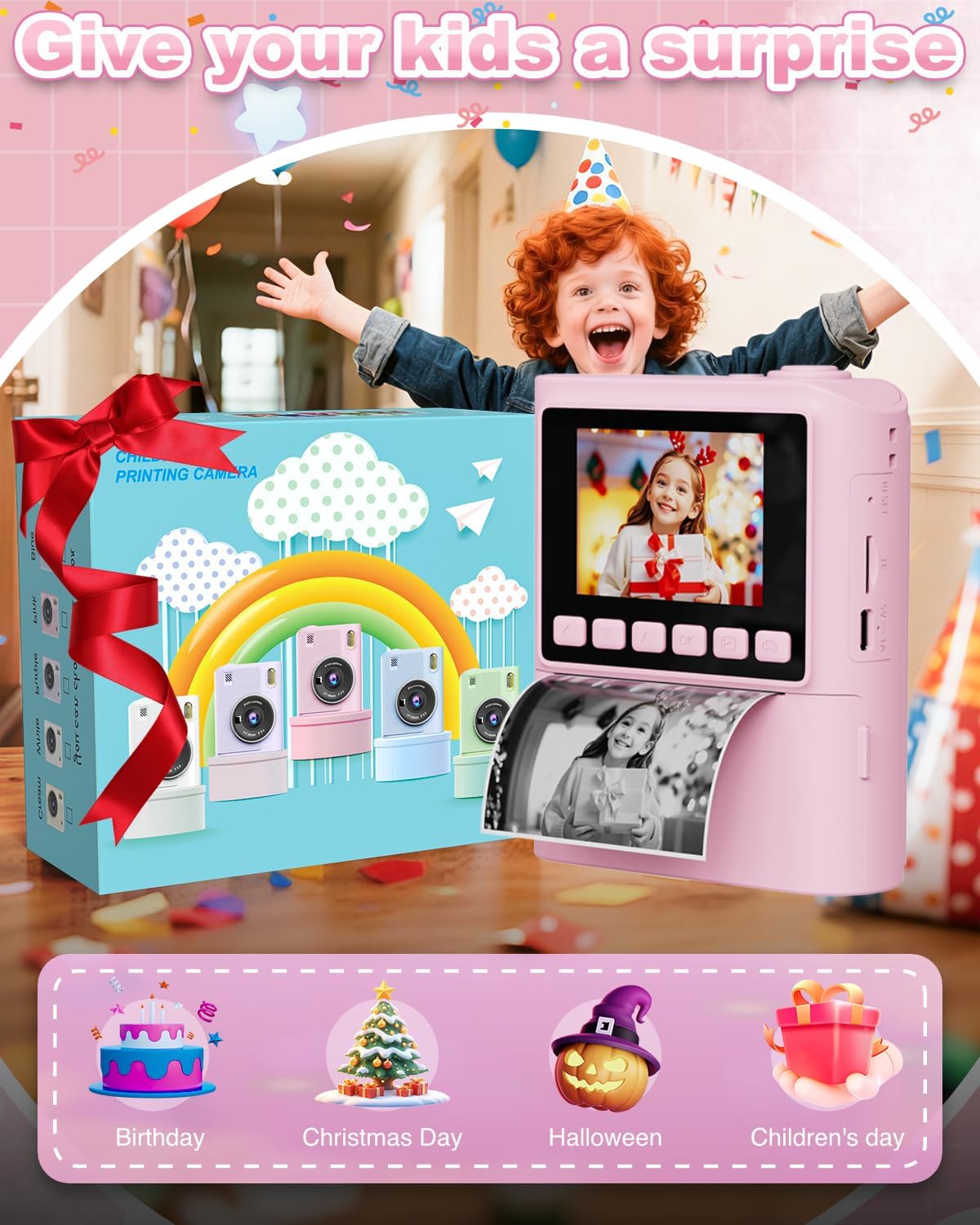 Instant Print Camera for Kids, 1080P Instant Digital Print Cameras for Toddler, Por... - Image 6
