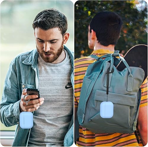 Miniatura 3 de NIUTRENDZ Funda para AirPods Pro 2 2022, funda protectora delgada de silicona que absorbe los golpes con cordón LED frontal visible (azul)