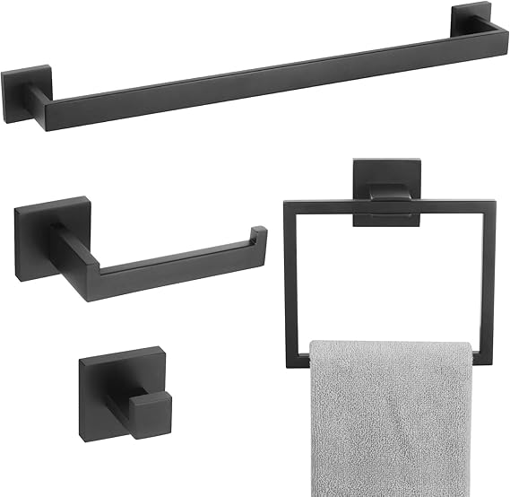 KOKOSIRI Bath Towel Bar Set 4 Piece Bathroom Hardware