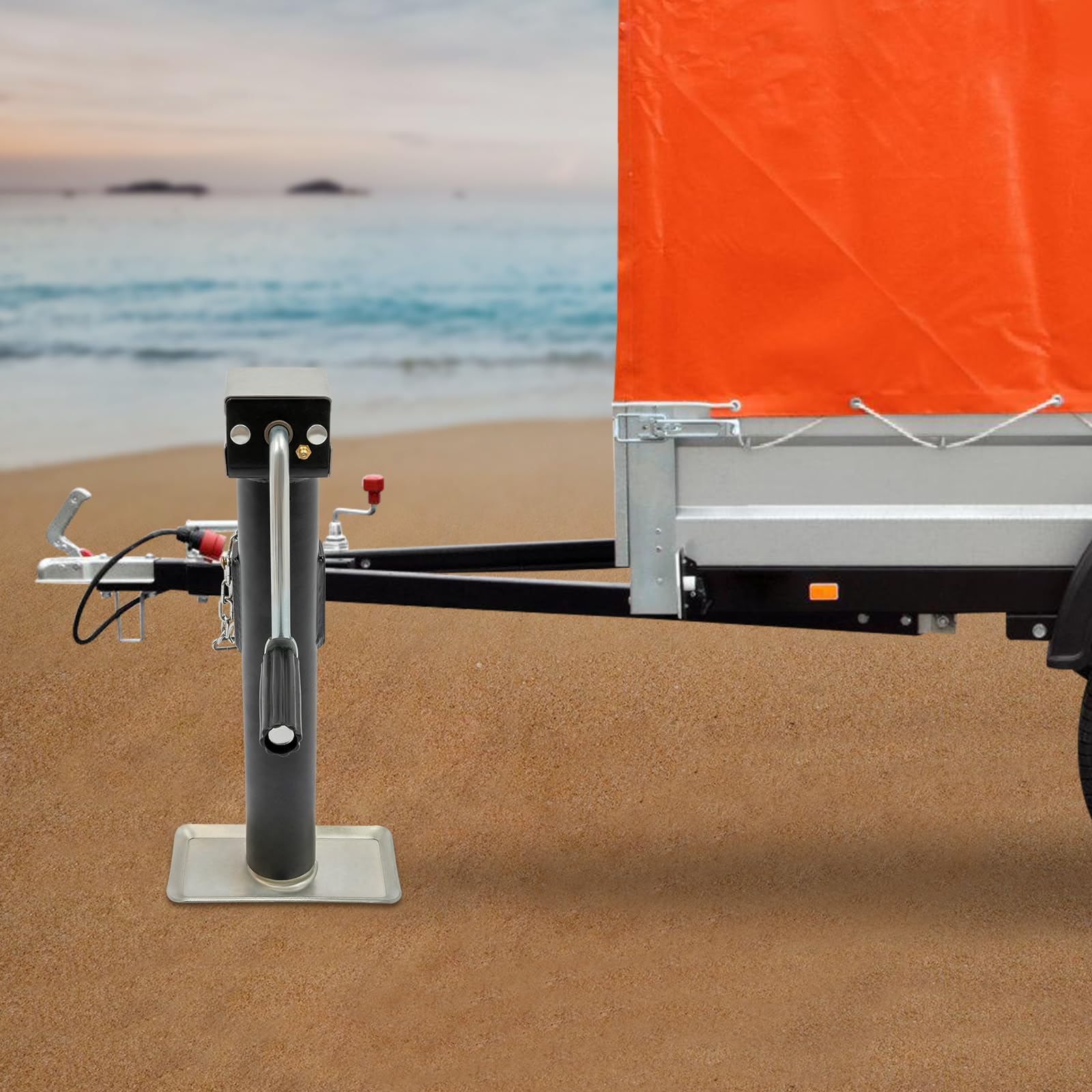 Cric a mano in acciaio per auto, camion, riparazione SUV e trattamento di emergenza auto, altezza di sollevamento: 26 cm, portata: 1T nero