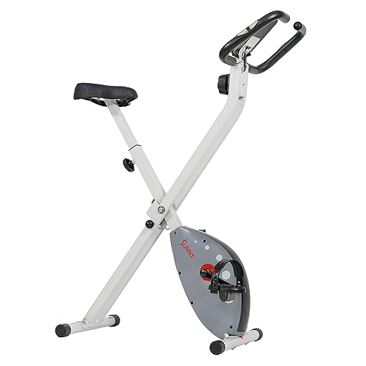 Sunny Health & Fitness Upright Exercise Bike with Electromagnetic Resistance, Device Holder, Programmable Monitor and Pulse Rate Monitoring - SF-B2883
