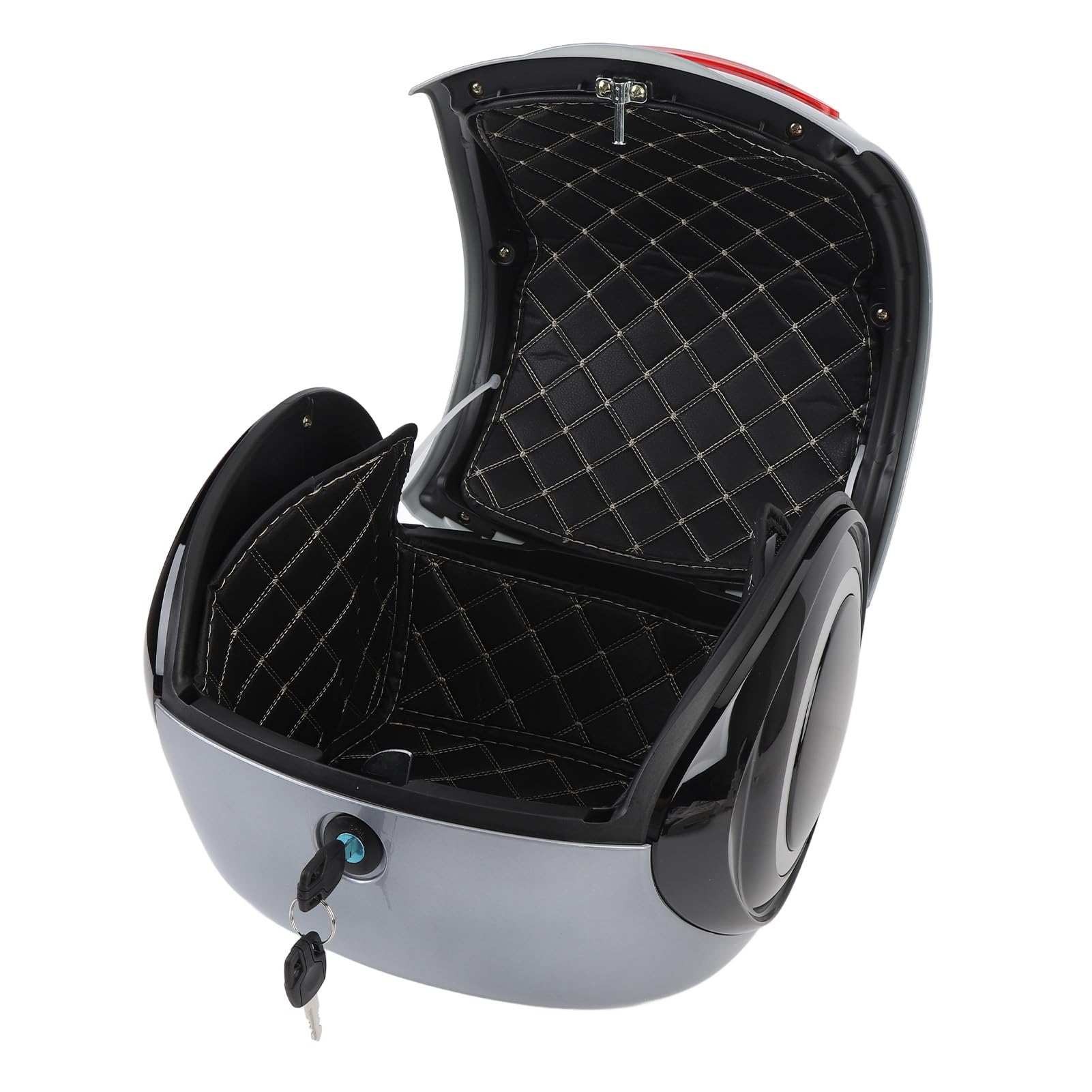 Kufer Motocyklowy 32L Lekki, Trwały, Wodoodporny Schowek na Motocykle, Skutery, materiał ABS, Przenośny Bagażnik (GRAY)