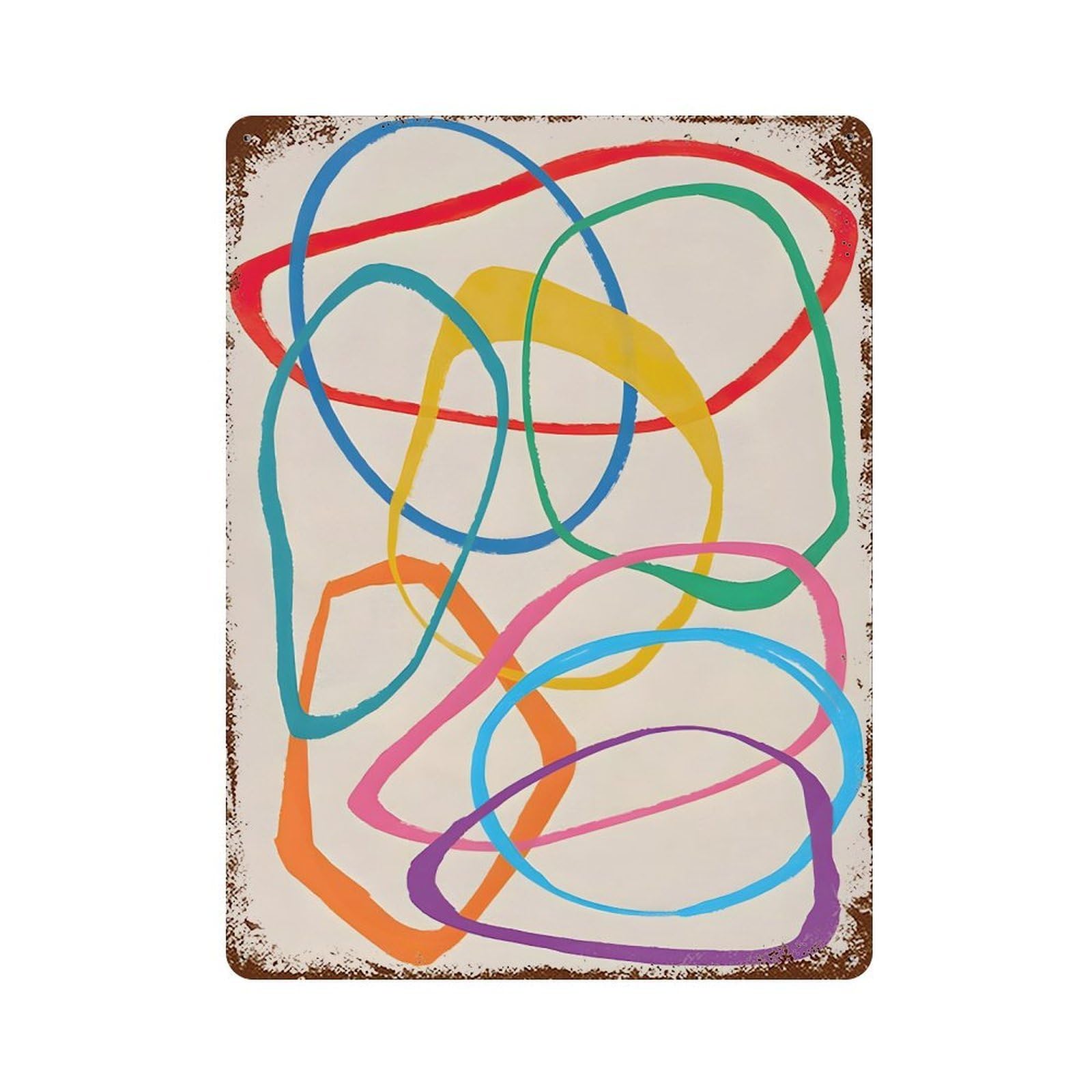xiaoxiaoshen Abstract Colourful Wall Decor Art Metal Tin Poster Modern Home Decor Art Home Bar Shop Decorations Vintage Sign 40x30cm
