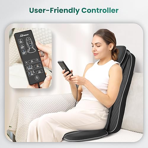 Miniatura 5 de Snailax Shiatsu - Masajeador de espalda con calor, masaje eléctrico mejorado de tejido profundo, silla de masaje de cuerpo completo para dolor de