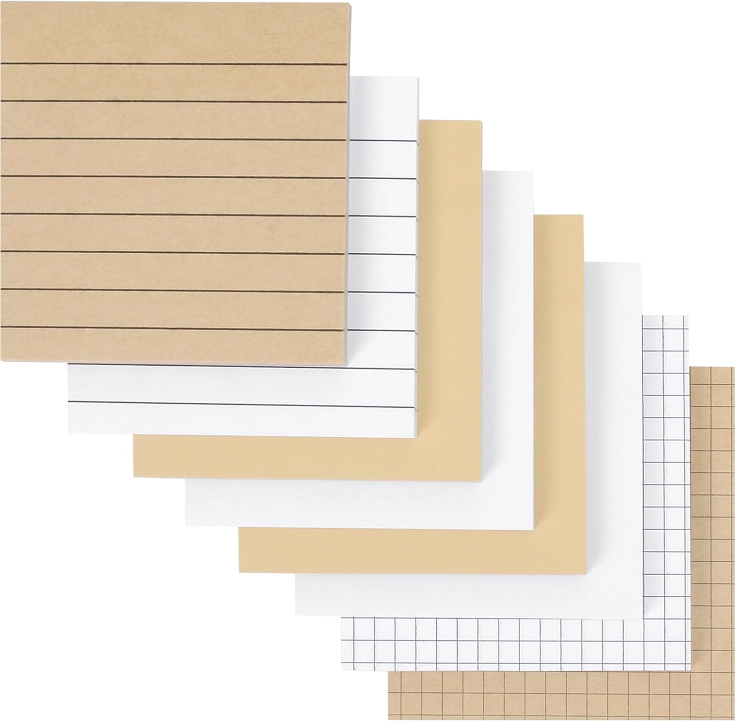 Mr. Pen- Lined Sticky Notes, 3”x3”, 8Pads, 480 Sheets, White & Kraft, Sticky Notes with Lines, Sticky Note, Self-Stick Note Pads - Image 8
