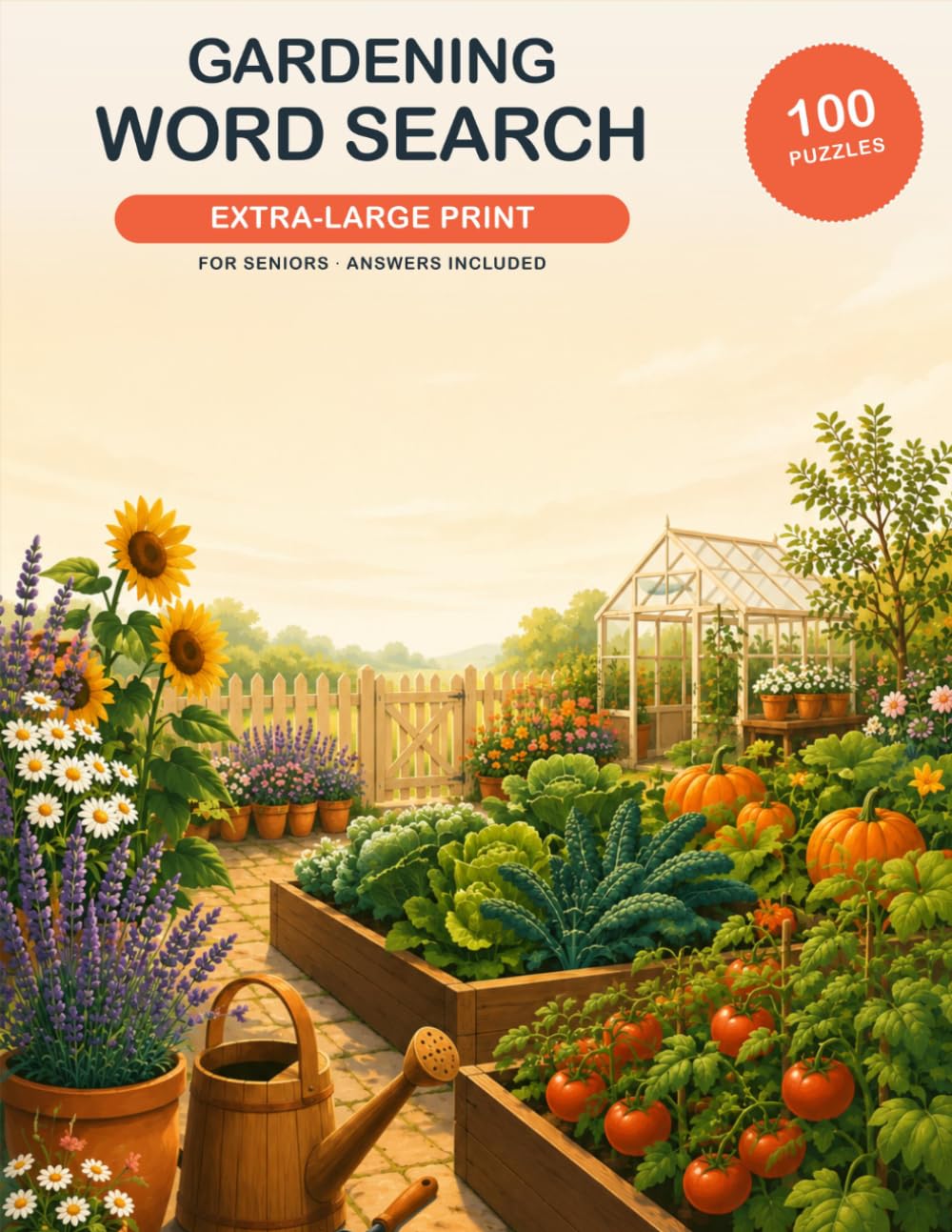 Gardening Word Search: Large Print Puzzles for Seniors — 100 Relaxing Gardening Word Searches with Answers (Gridlark)