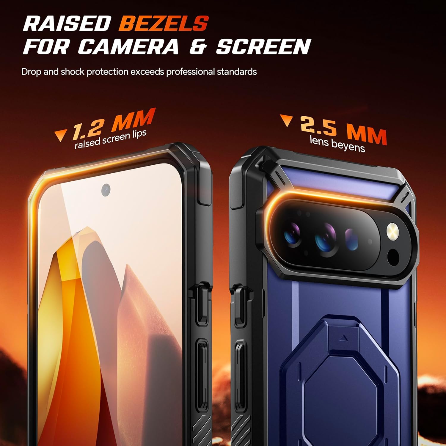 TONGATE for Pixel 10 Pro Case/Pixel 10 Case with 360° Spin Magnetic Stand, Compatible with MagSafe, Privacy Screen Protector, Military Grade Protection for Google 10Pro Phone Case, Blue