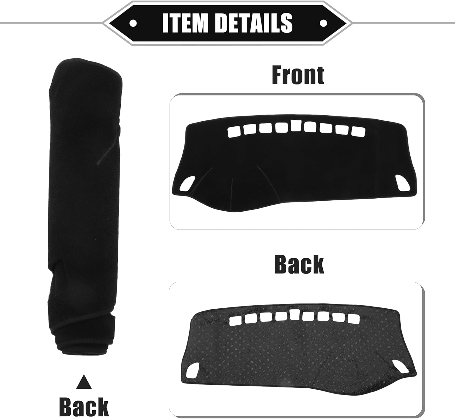 Car Dashboard Cover Mat Compatible for Buick Encore 2017-2021, Protective Polyester Black Center Console Interior Trim Dash Board Mat