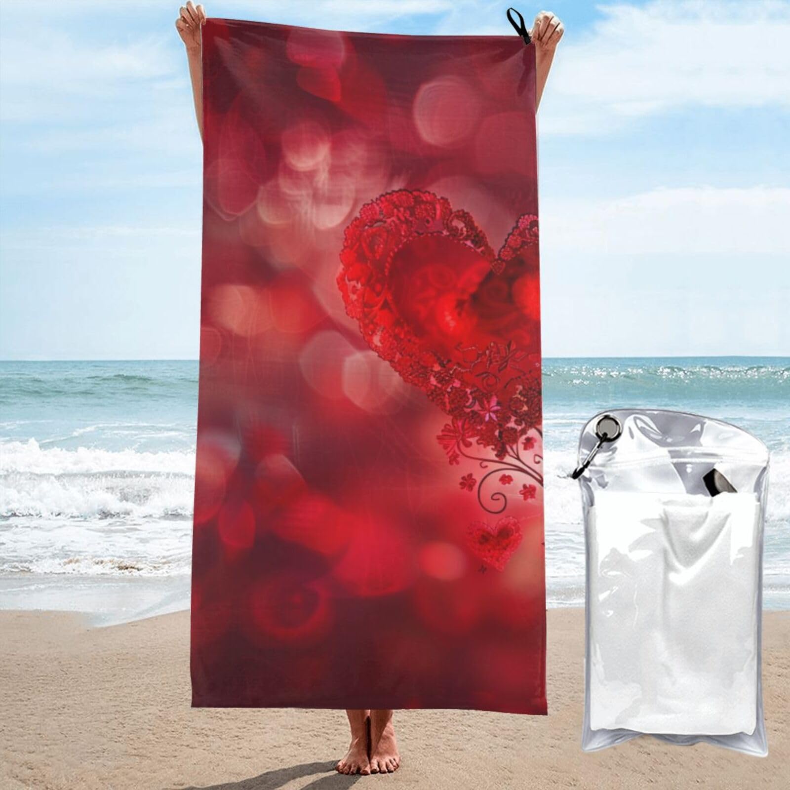 kkvhhyuo Microfiber Beach Towel, Flower Printed Lightweight Quick Dry Travel Bath Sheet with Compact Carry Bag for Swimming Yoga Camping Gym,27.5"x55"