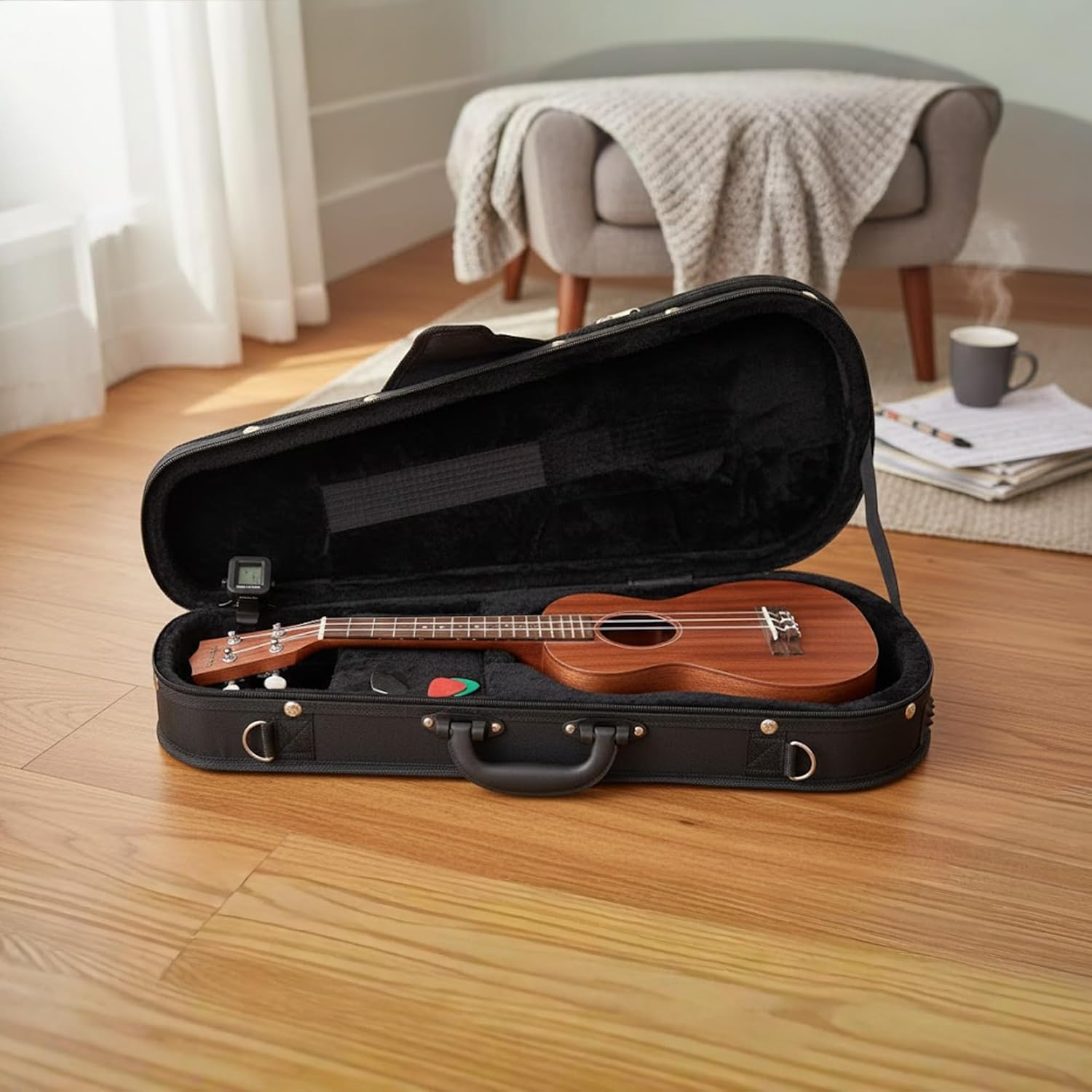 Gearlux Pineapple Ukulele Polyfoam Case - Black