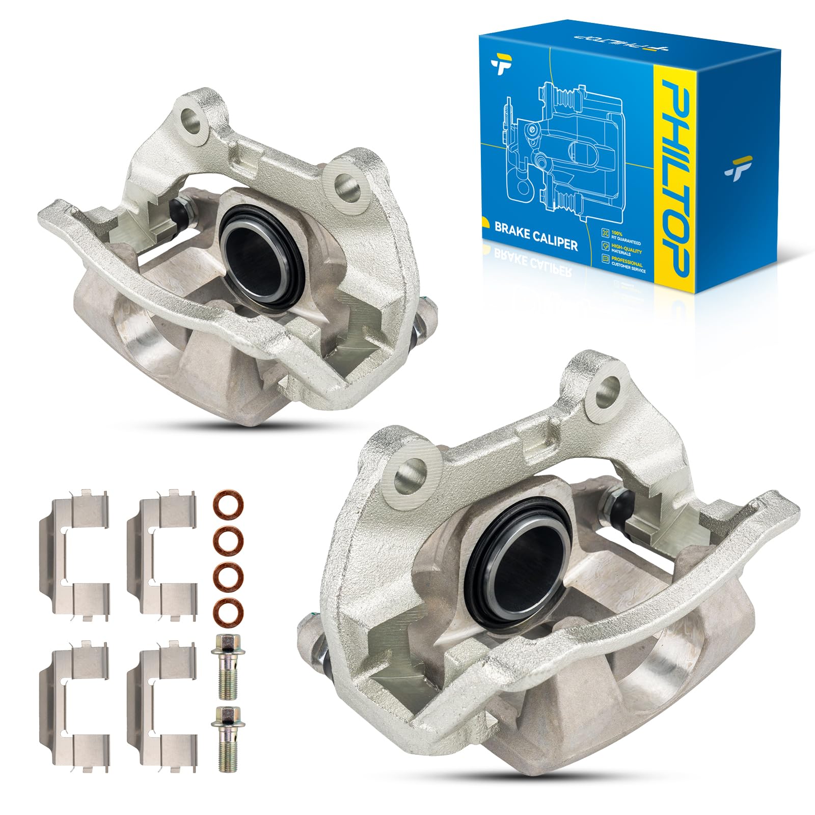 PHILTOP 18B4805 18B4804 Rear Disc Brake Caliper Assembly Fit for Chevrolet GMC 2002-2009 Trailblazer, 2002-2009 Envoy, 2002-2006 Trailblazer EXT, 2002-2006 Envoy XL, Rainier, Rear Driver and Passenger