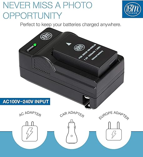 Miniatura 3 de BM Premium EN-EL20, EN-EL20A Cargador de batería y batería para Nikon Coolpix P950, P1000, P1100, DL24-500, Coolpix A, 1 AW1, 1 J1, 1 J2, 1 J3, 1
