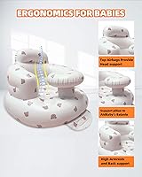 Vista 34 de Asiento inflable para bebés de 3 a 36 meses, silla de bebé con bomba de aire integrada, asiento de piso para bebé, asiento Bumbo para aprender a