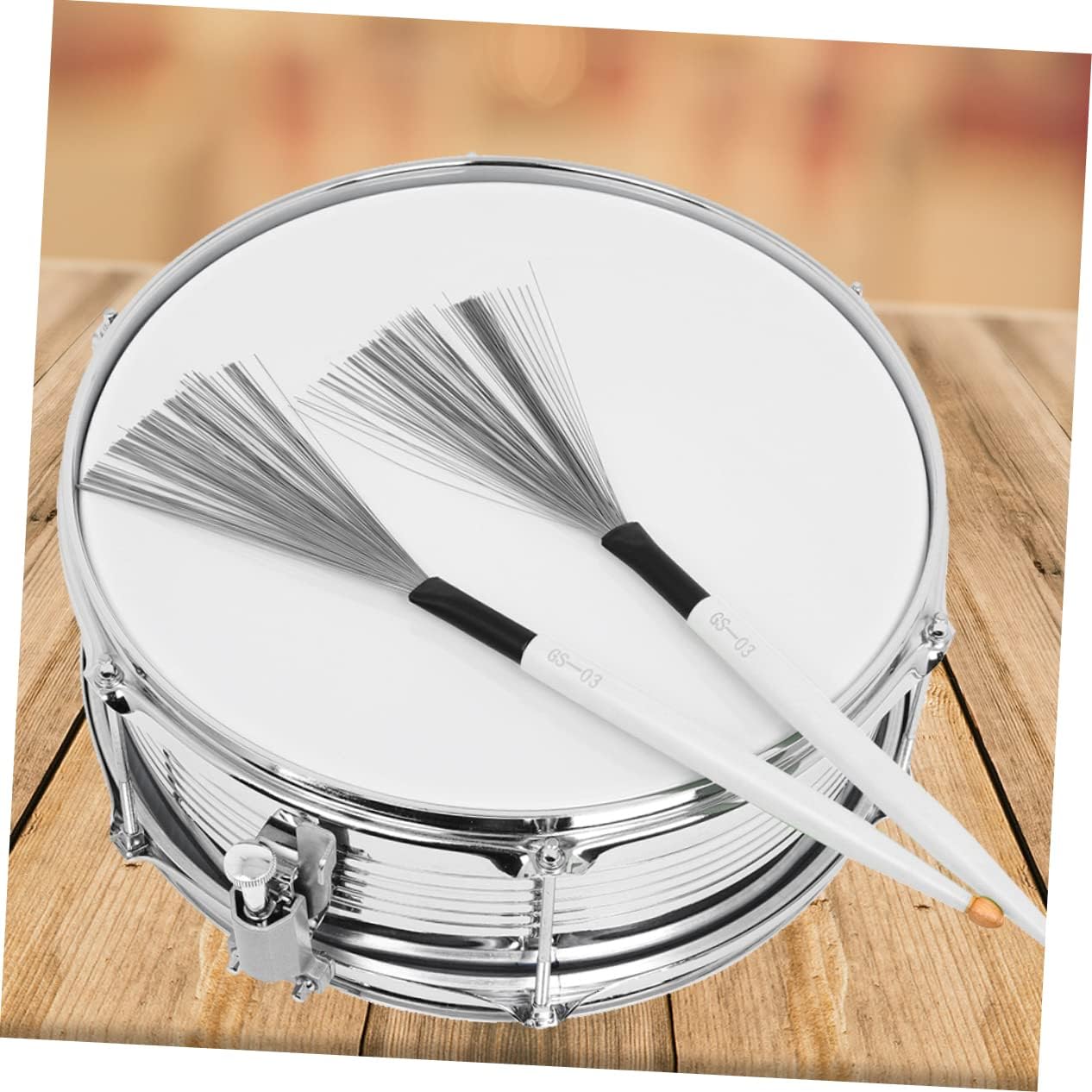 BESPORTBLE 1 Pair Carbon Steel Wire Drum Brush for Jazz Drums Retractable Handle for Beginners and Youth Bands Durable Percussion Instrument Accessory