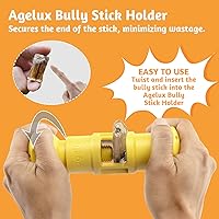 Vista 4 de Bully Stick - Soporte de metal dentado para masticar perros pequeños, medianos y grandes, sostiene de forma segura los palitos de matón