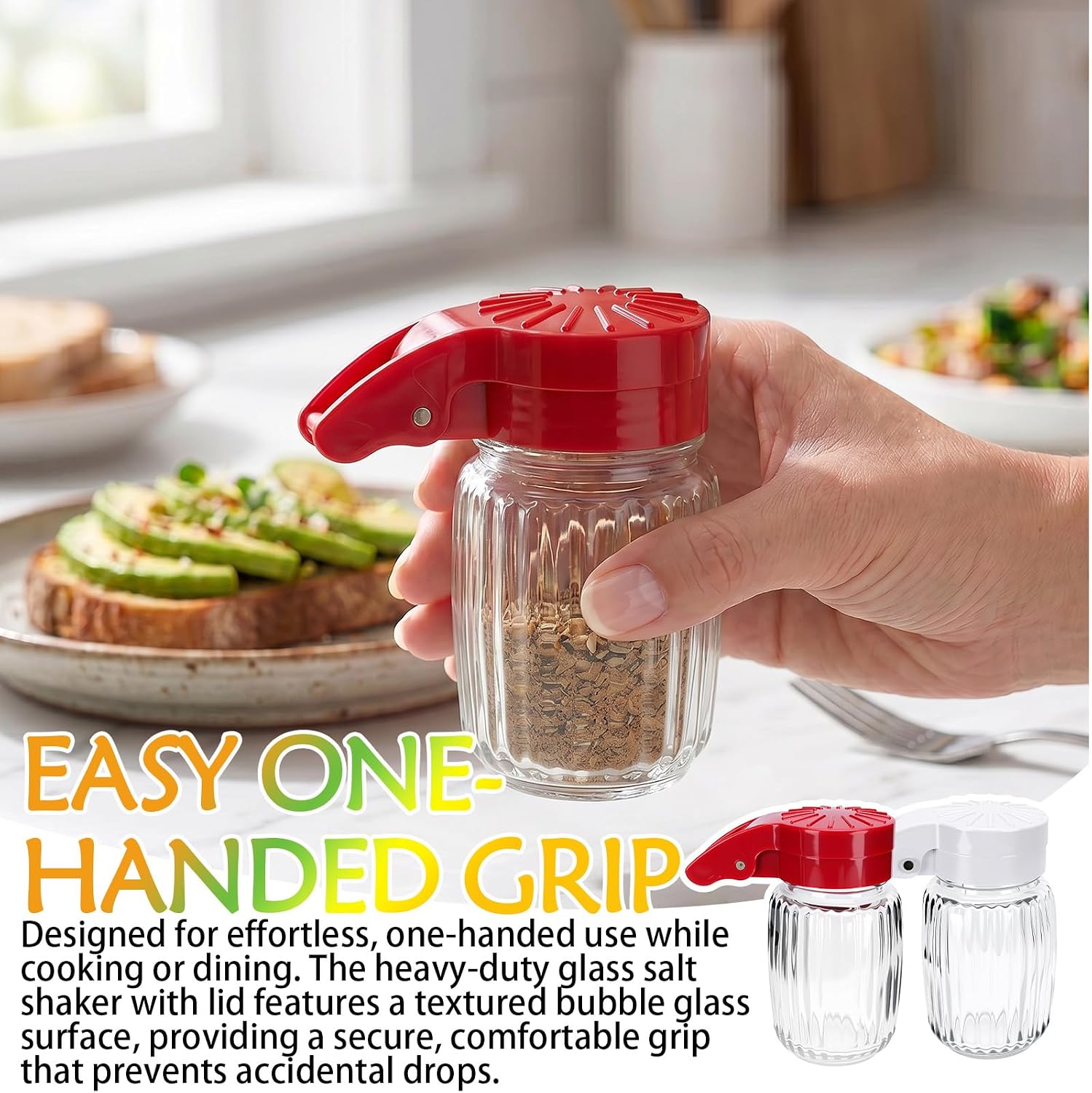Mini Salt and Pepper Shakers Set of 2, 1.5oz, Spring Loaded