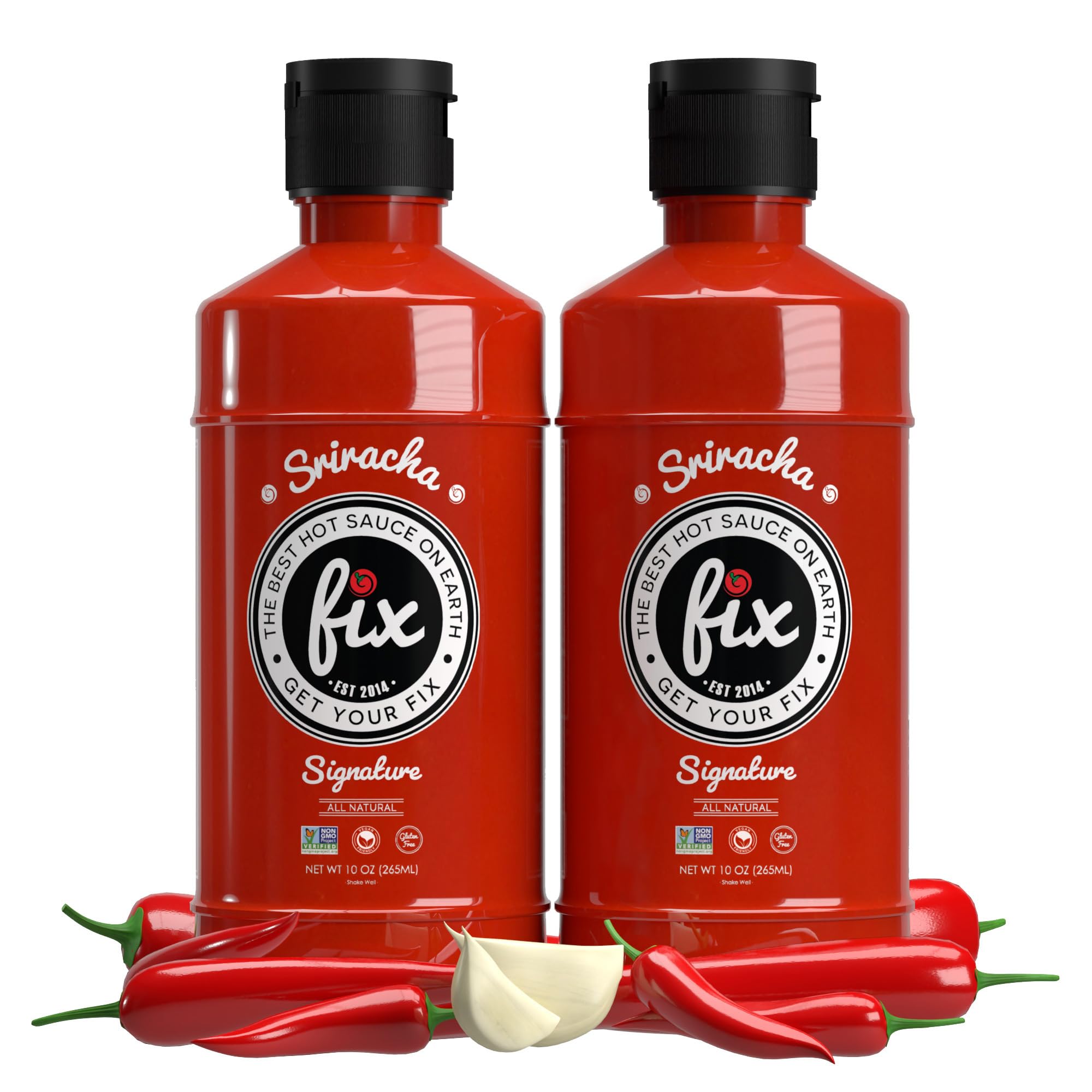 Organic Sriracha Chili Sauce - Spicy & Bold, Non-GMO, Great for Pho or Ramen, 10 Oz, 2-Pack