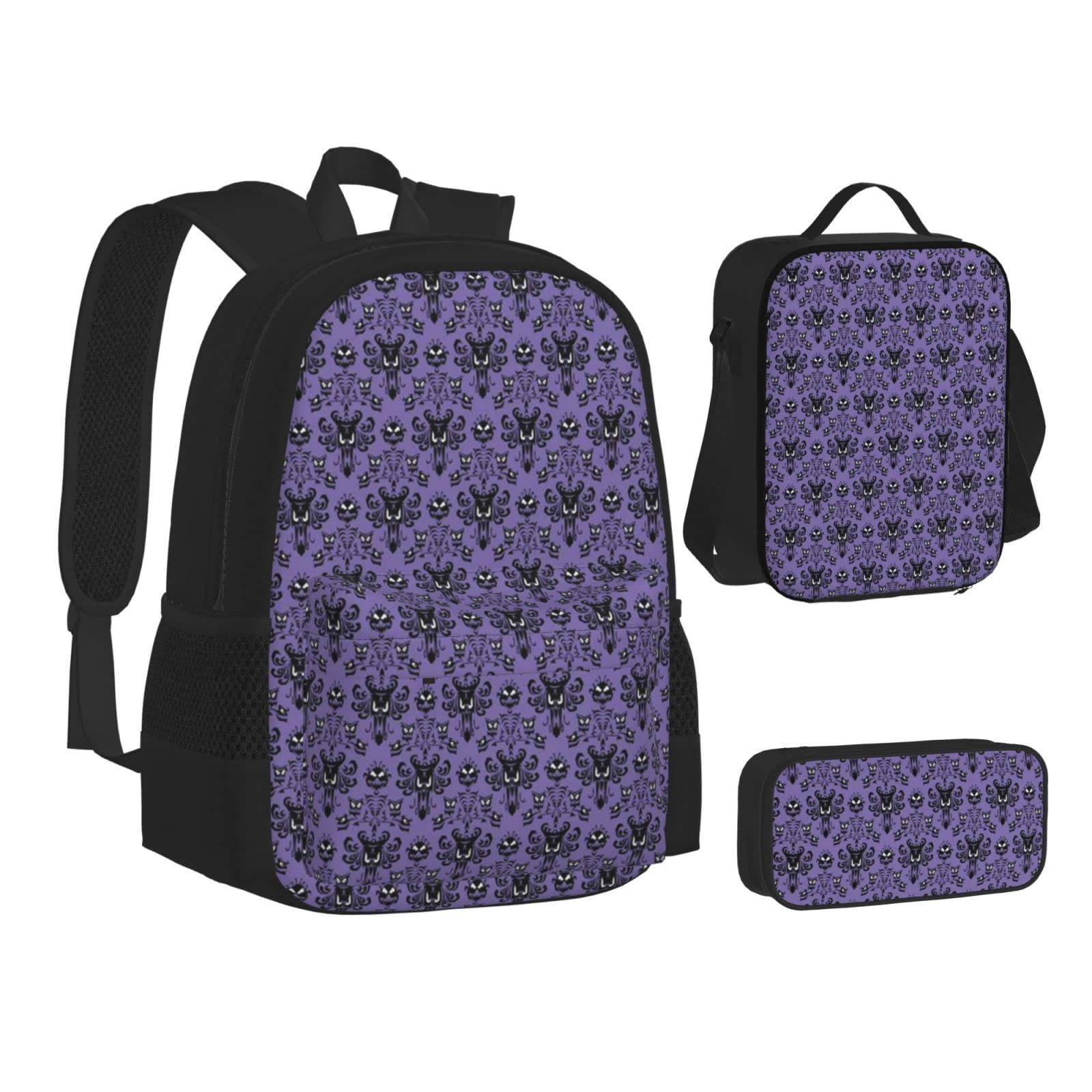 Weißer Tiger Schulbücher-Set mit Lunch-Tasche, Federmäppchen, Reise, Laptop, Rucksack, Schultasche, 3-teiliges Set