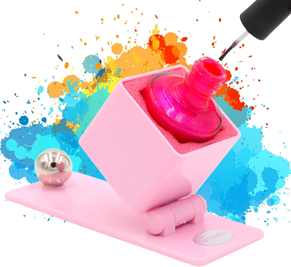 Soporte para esmalte de uñas a prueba de derrames, pinta con máxima confianza en el coche o en casa, se pega cada vez con parte inferior ancha y con agarre, soporte para pintura de uñas para mujeres, accesorios para esmalte de uñas, herramienta para decoración de uñas
