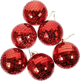 VICASKY 6 Pçs Espelho Reflexivo Bola Árvore De Natal Pingente De Bola De Prata Enfeites De Natal Bolas Bola De Discoteca Enfeites De Árvore De Natal Medalhão De Prata Decorações De Baile