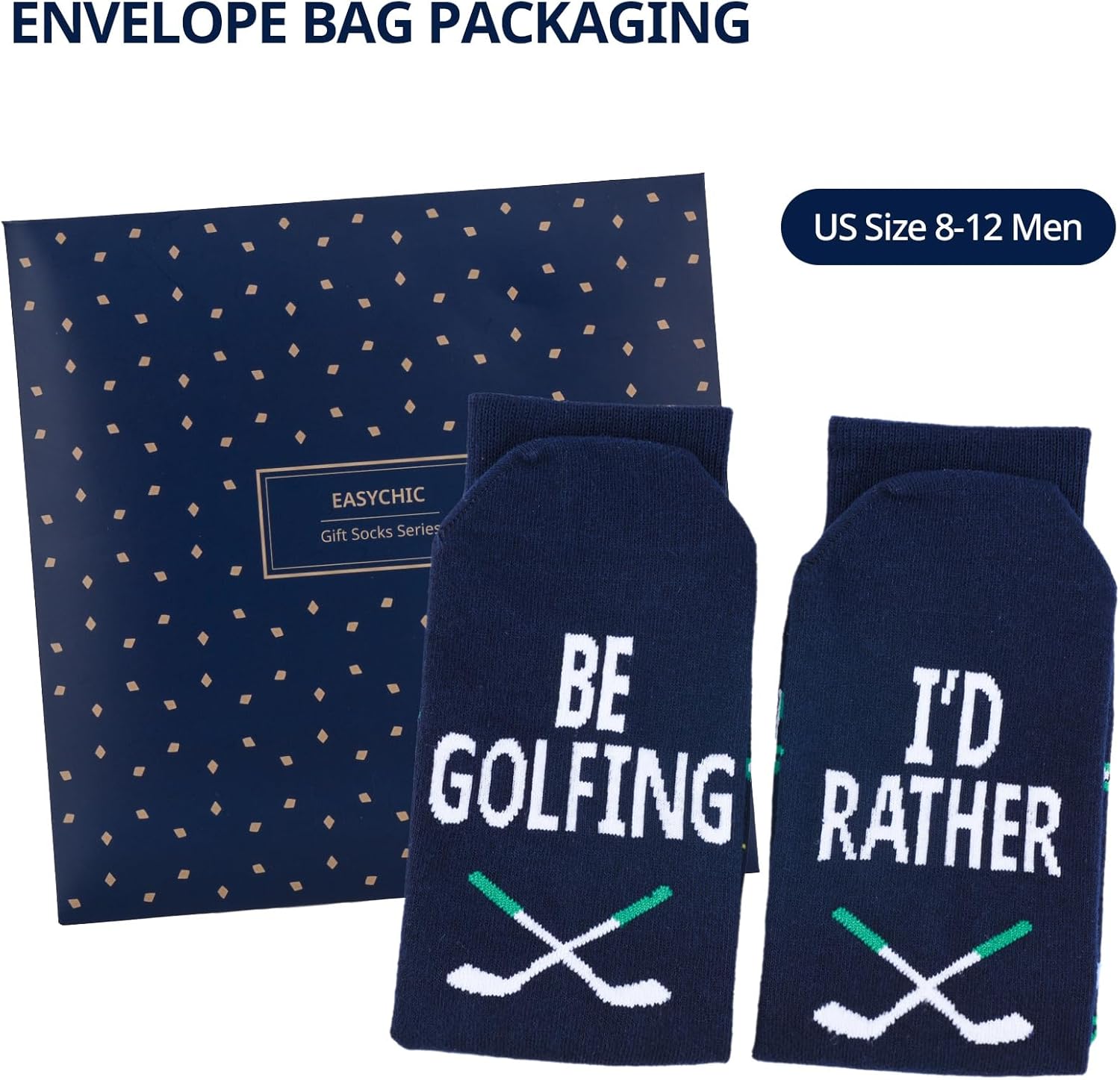 Funny Golf Socks for Men, Novelty Crew Socks Size 8-12, Golf Gifts for Men, Humorous Golfer Presents - Image 7