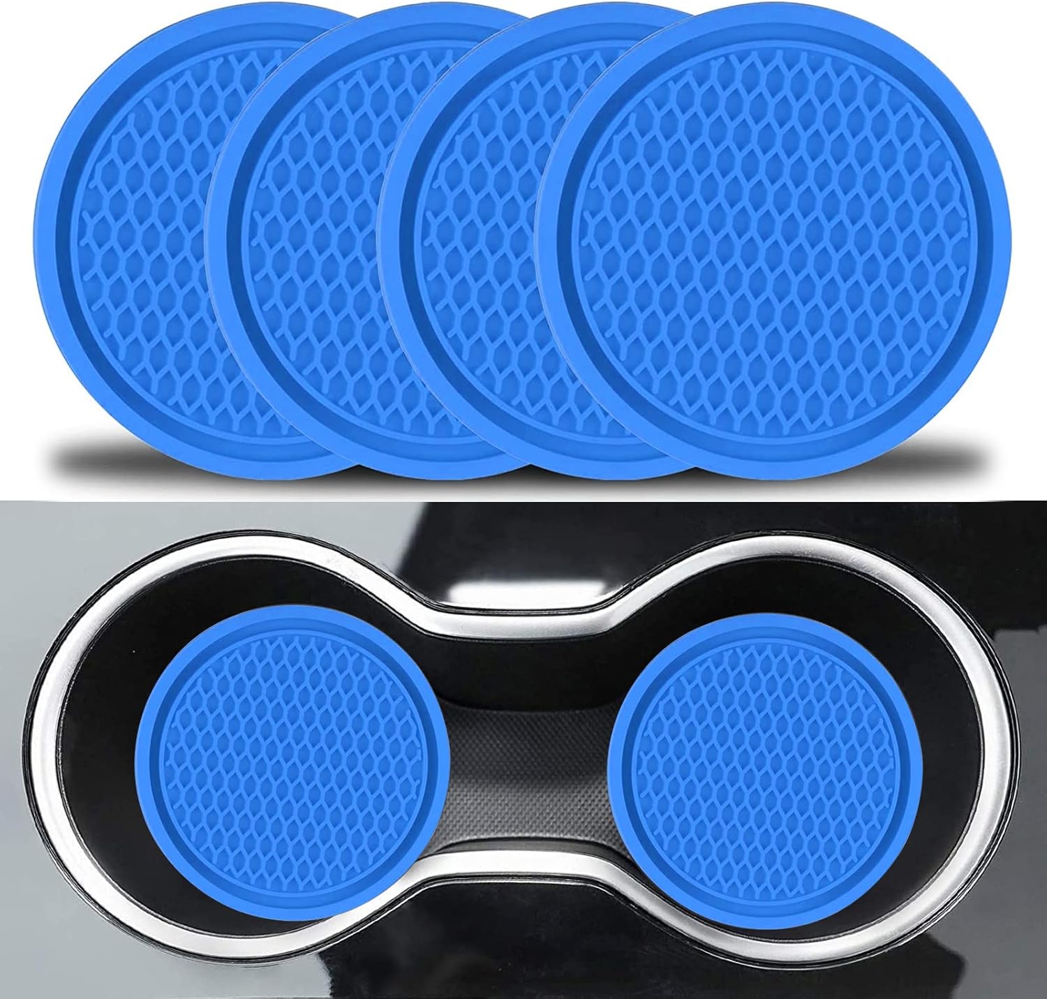 Ajxn 4 PCS Car Cup Holder Coaster, Universal Auto Anti Slip