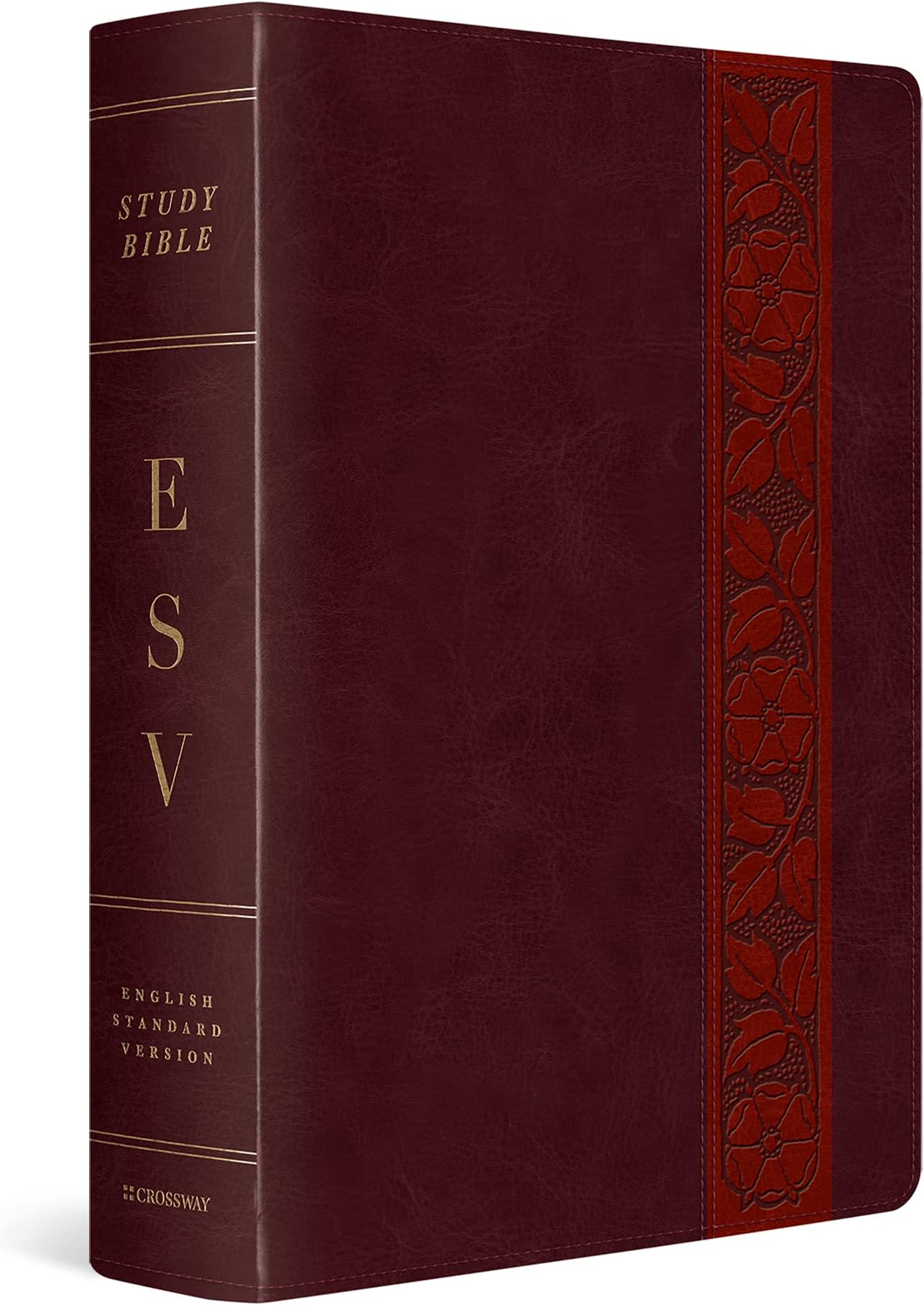 ESV Study Bible: Esv Study Bible, Large Print, Trutone, Mahogany, Trellis Design, Thumbed Indexed