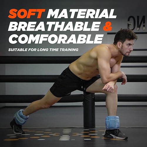 Miniatura 5 de Pesas de muñeca y tobillo para mujer, pesas para brazos y piernas para caminar, juego de 2 (1 libra, 2 libras, 3 libras, 4 libras, 5 libras cada