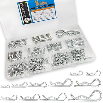 188 Pcs Hitch Pin Clip R Clips Retaining Pins Tractor Cotter Pin Hair Pin Assortment Spring Clip Retainer Pins Hitch Keeper Pins Kit for Dolly Pins/Trailer Pin Clips/Hand Ttruck Pin Replacement