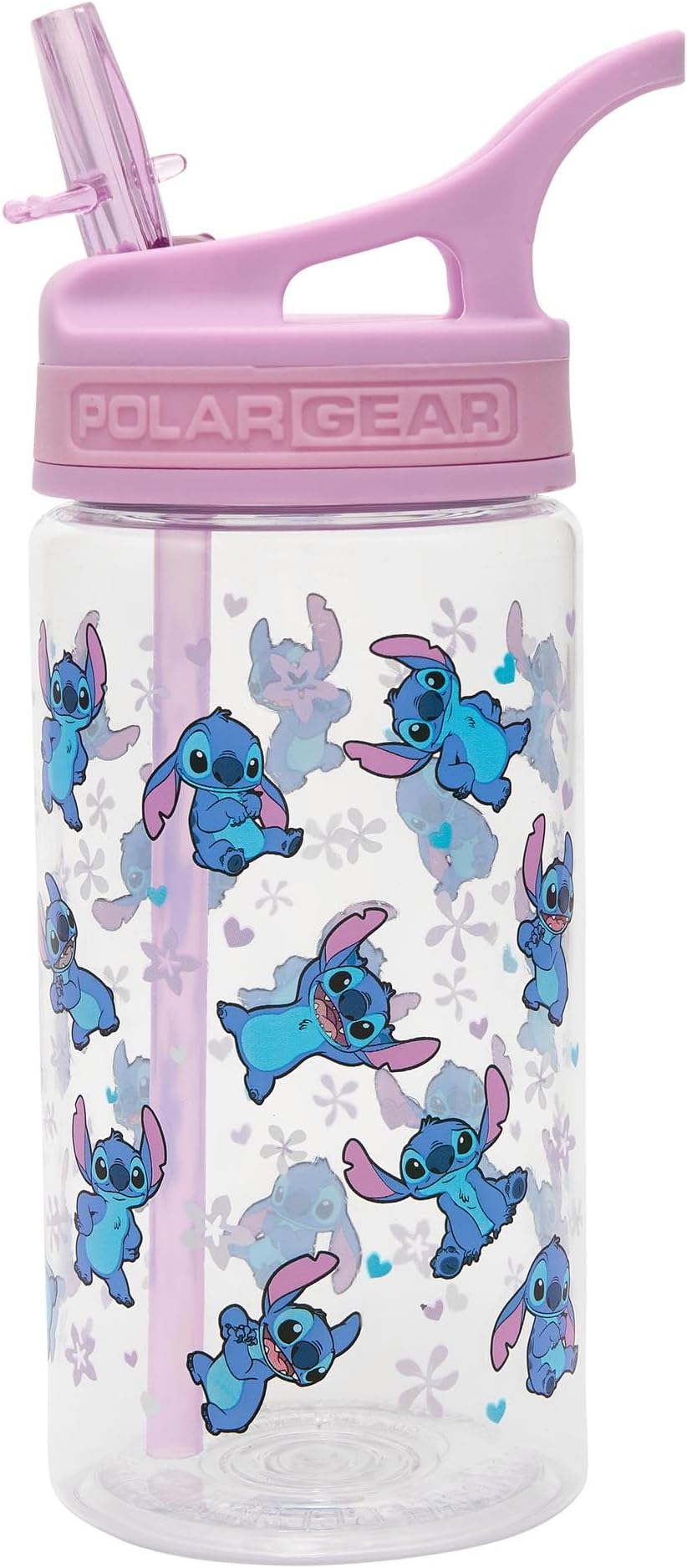 Disney Stitch Kids Water Bottles with Straw - 400ml BPA-Free Kids Drinks Bottle with Carry Handle - School Water Bottle with Removable Straw