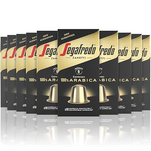 Segafredo Zanetti 100 Capsule in Alluminio compatibili con Nespresso Caffè 100% Arabica Gusto soave e aromatico (10 Astucci da 10 Capsule) - Adatte per Macchine Nespresso Original