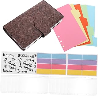 Sewroro 1 Conjunto De Clipes Para Fichário De Caderno Bloco De Notas Livro De Orçamento Planejador De Dinheiro Fichário De Orçamento Com Envelopes De Dinheiro Livro De Folhas Soltas