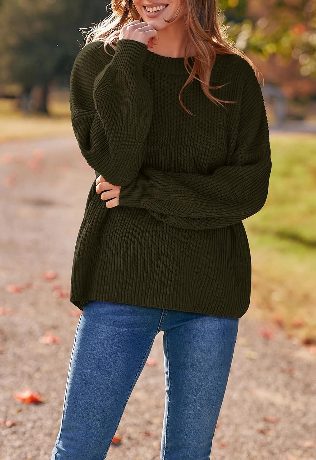 PRETTYGARDEN Womens Sweaters Spring 2026 Oversized Chunky Knitted Pullover Sweater Casual Long Sleeve Crewneck Cute Sweaters - Image 5