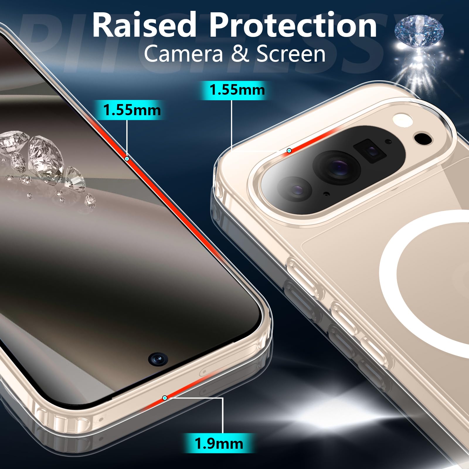 for Google Pixel 10 Pro XL Case,[Compatible with Magsafe] Military-Grade Protection & Anti-Yellowing,Magnetic Phone Case for Google 10 Pro XL Released 2025-6.8",Clear