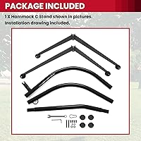 Vista 5 de HECASA Soporte para silla tipo hamaca de acero resistente en C para exteriores, interiores, porche, columpio, silla colgante, rotación de 360