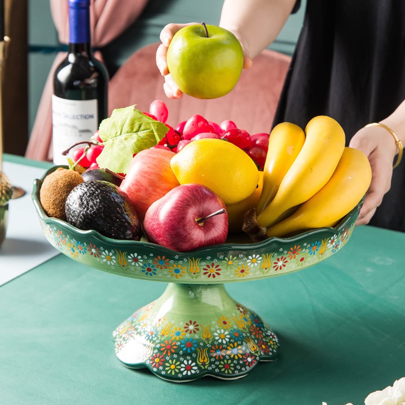 plateau à fruits, Assiette de rangement baies compote avec piédestal haut