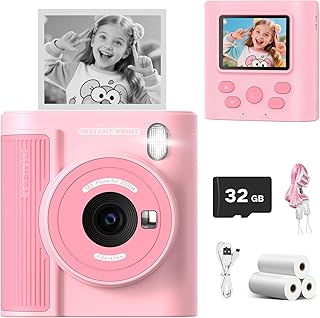 Mgaolo Kids Camera with Instant Print, Thermal Printing Digital Camera Toy for 3-12 Years Old Children, Safe Ink-Free Design, Present for Creativity &amp; Learning (Pink) product image