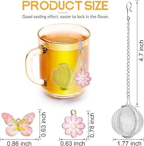 Miniatura 10 de Infusor de té, 2 unidades, colador de té TeaSanavie hecho a mano, abeja y araña, hoja suelta, bola de té más empinada con dije de abeja, infusores