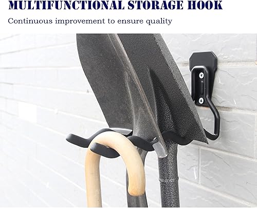 Miniatura 6 de Ganchos de almacenamiento de garaje de 8.3 pulgadas grandes de acero para colgar herramientas, montaje en pared, resistente, paquete de 2 (grande U)