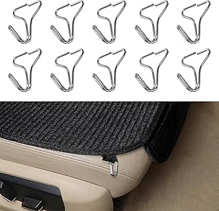 10PCS Car Seat Cover Hooks, Car Seat Cover Clips, Metal Car Seat Cushion Fixing Hooks, Universal Car Seat Installation Hooks Auto Interior Accessories for Reinforce Car Seat Cushions (10PCS)