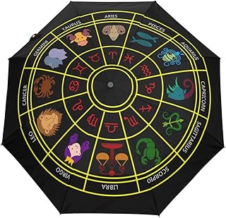 Costellazione Nera Ombrello Pieghevole Automatico Antivento con Auto Apri Chiudi Portatile Protezione UV Ombrelli per Viaggi Spiaggia Donne Bambini Ragazzi Ragazze