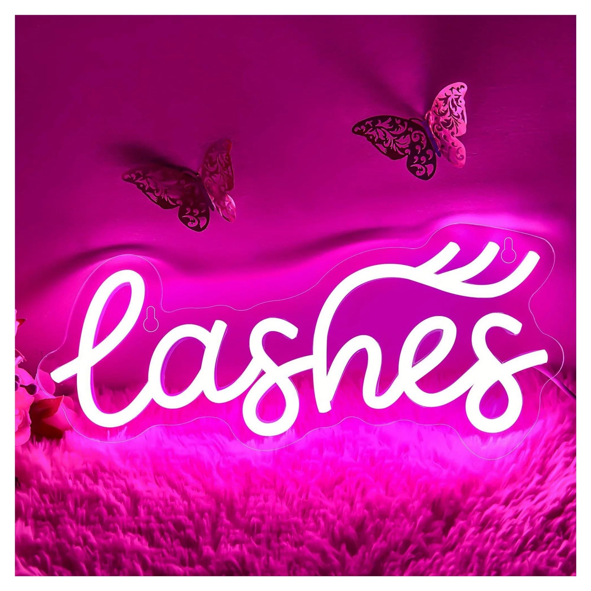 LEMST Sign Lamp Lashes Neon Signs, Powder Rooms and Party Decorations 13cmx30.5cm
