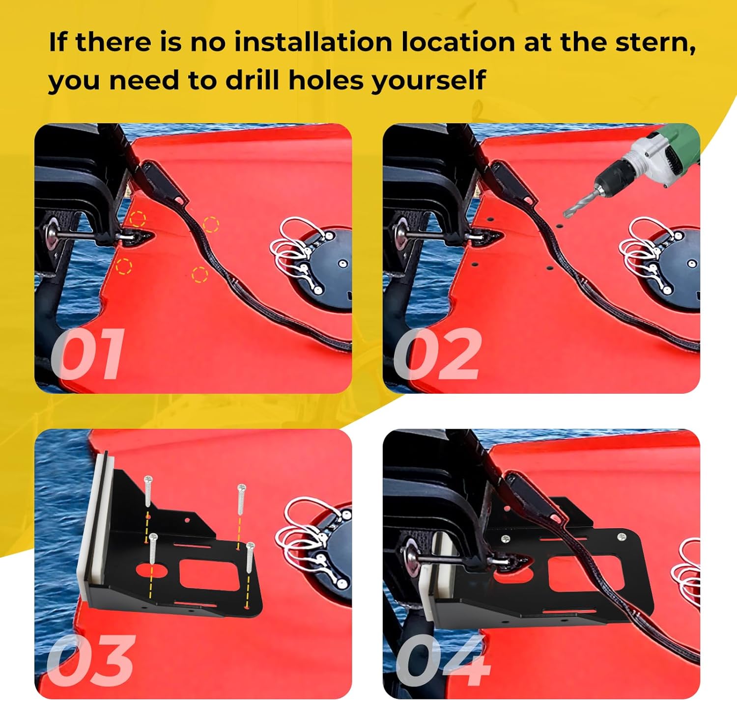 Trolling Motor Transom Mount Compatible with Kayak Transom Motor Bracket with Locking Lip Heavy-Duty Aluminum Bracket Securely Holds up Fresh Water and Salt Water