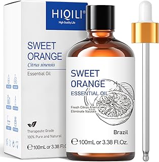 HIQILI Sweet Orange Oil,from Brazil Orchards, 100% Pure, No Phototoxicity - 3.38 Fl Oz
