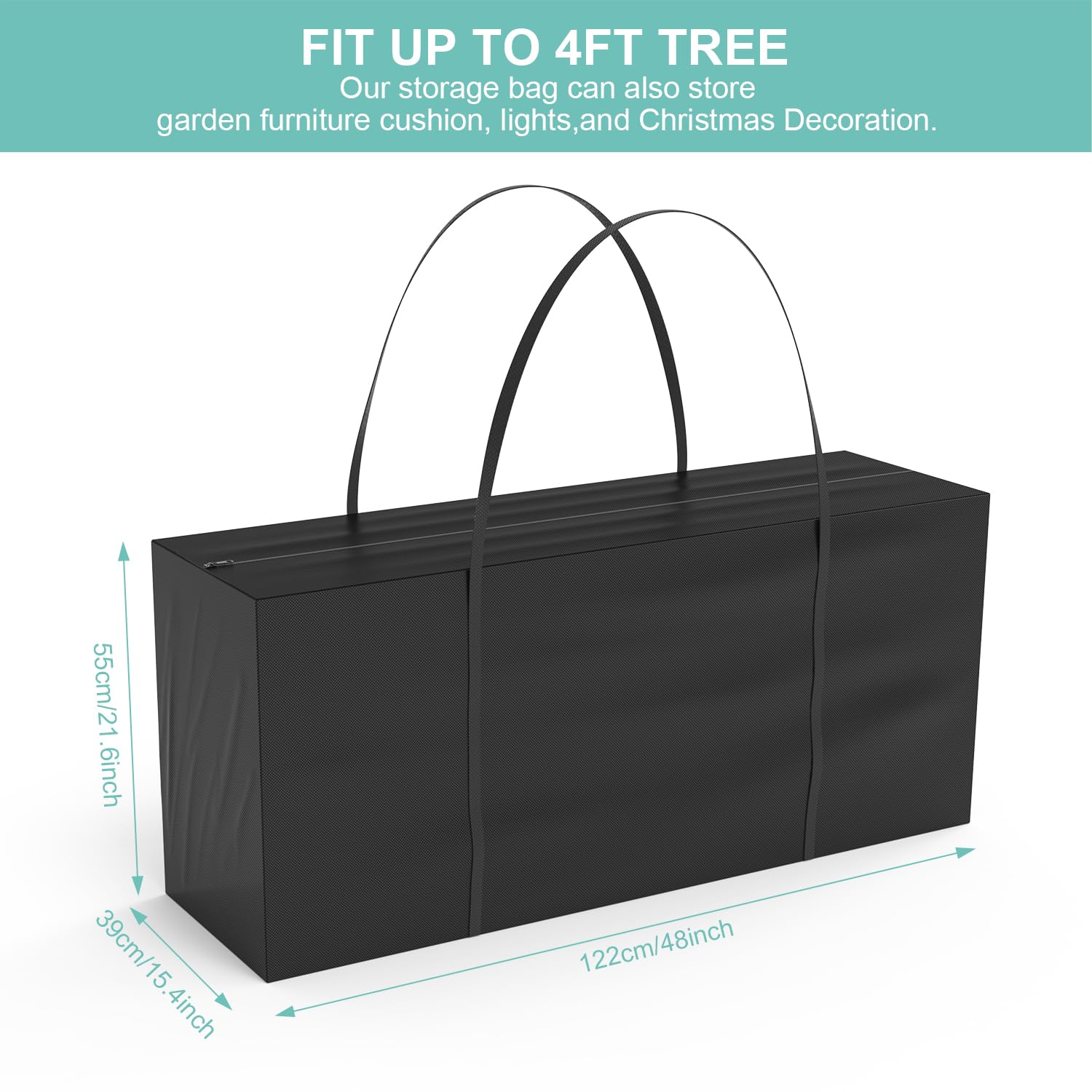 Opbergtas Voor Tuinkussens – Waterdicht, UV-bestendig, Scheurvast – 122 X 39 X 55 Cm – Zware Kwaliteit Oxford-stof – Set Van 2